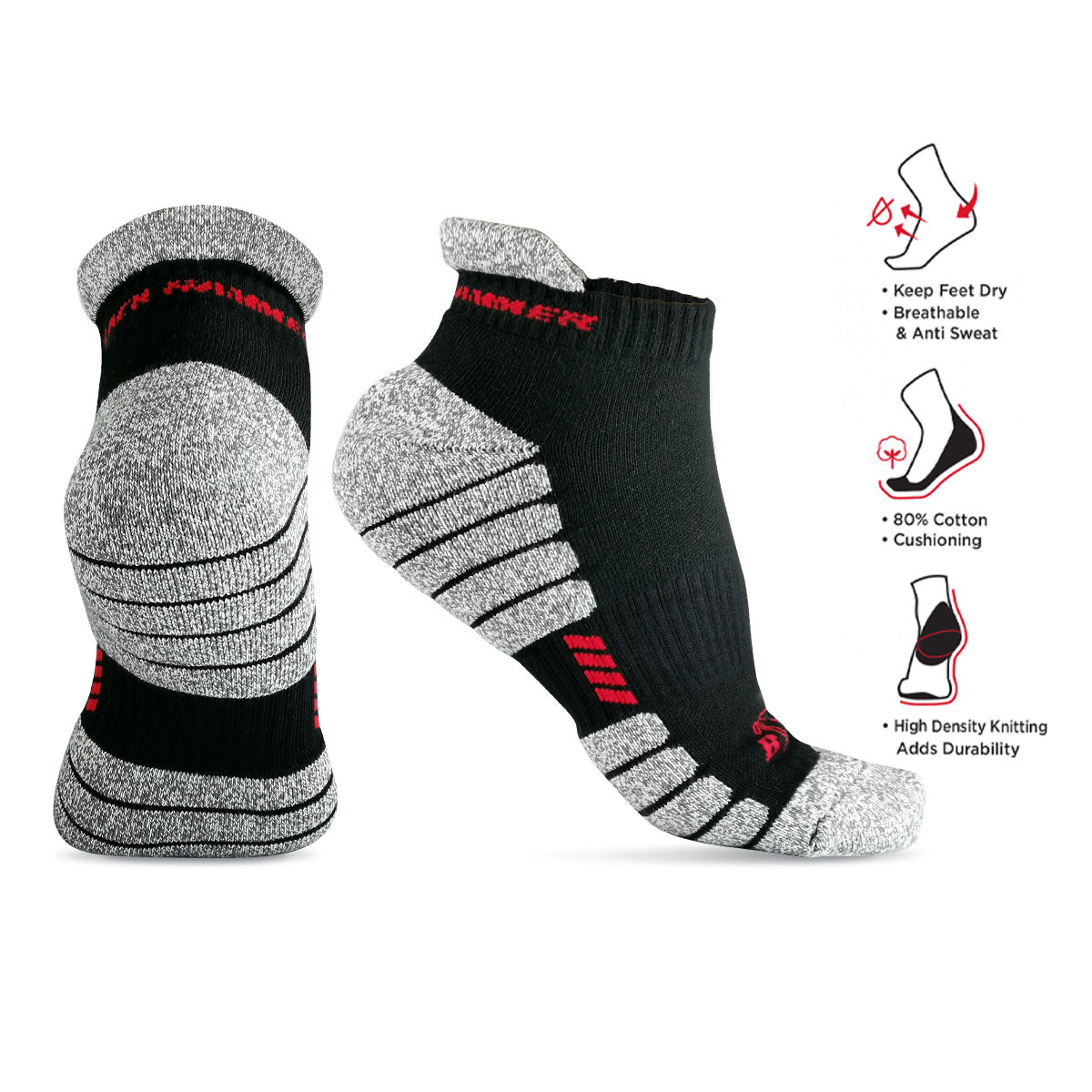 Black Hammer Heavy Duty Performance Low Ankle Socks ST00221