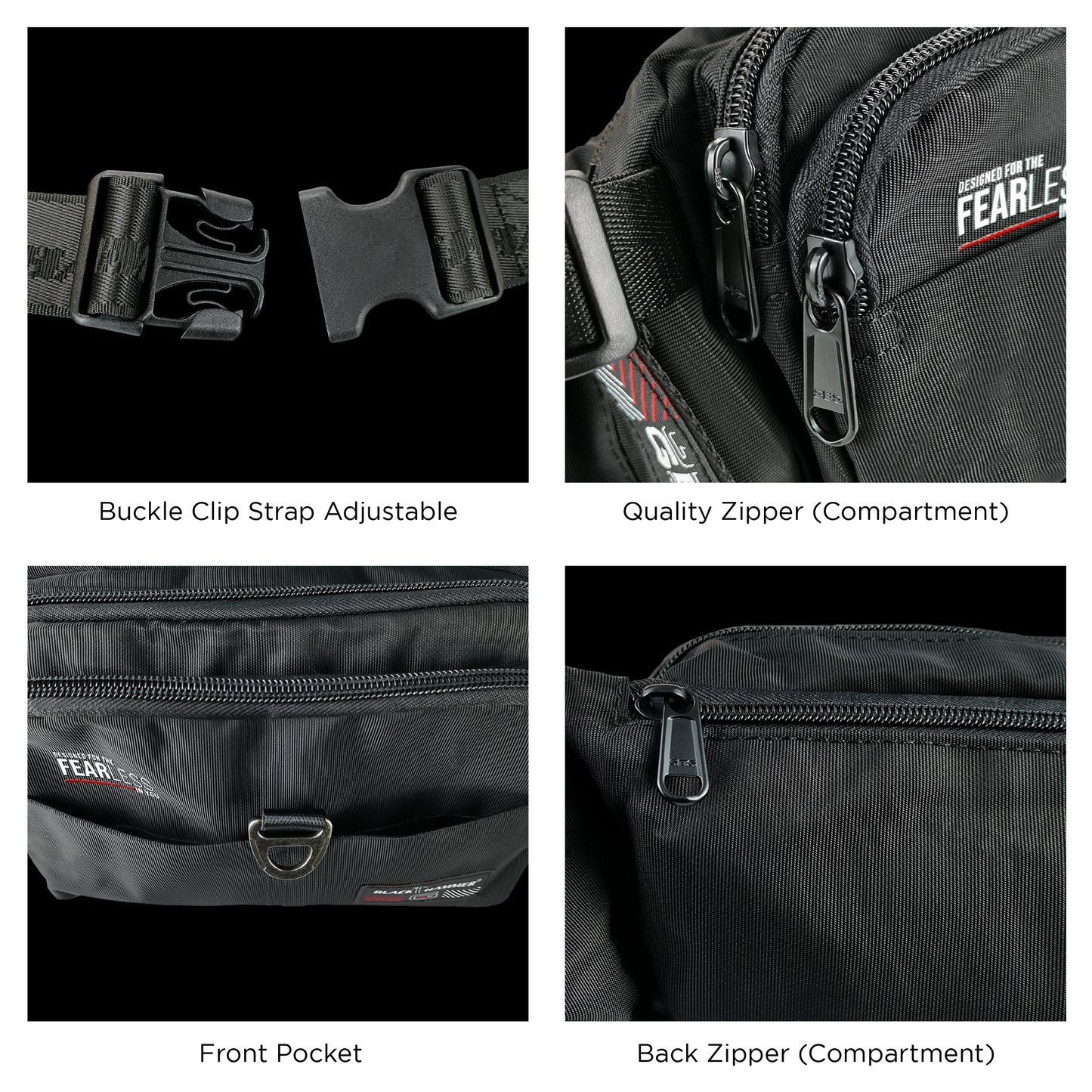 Black Hammer Men Waist Bag 8067