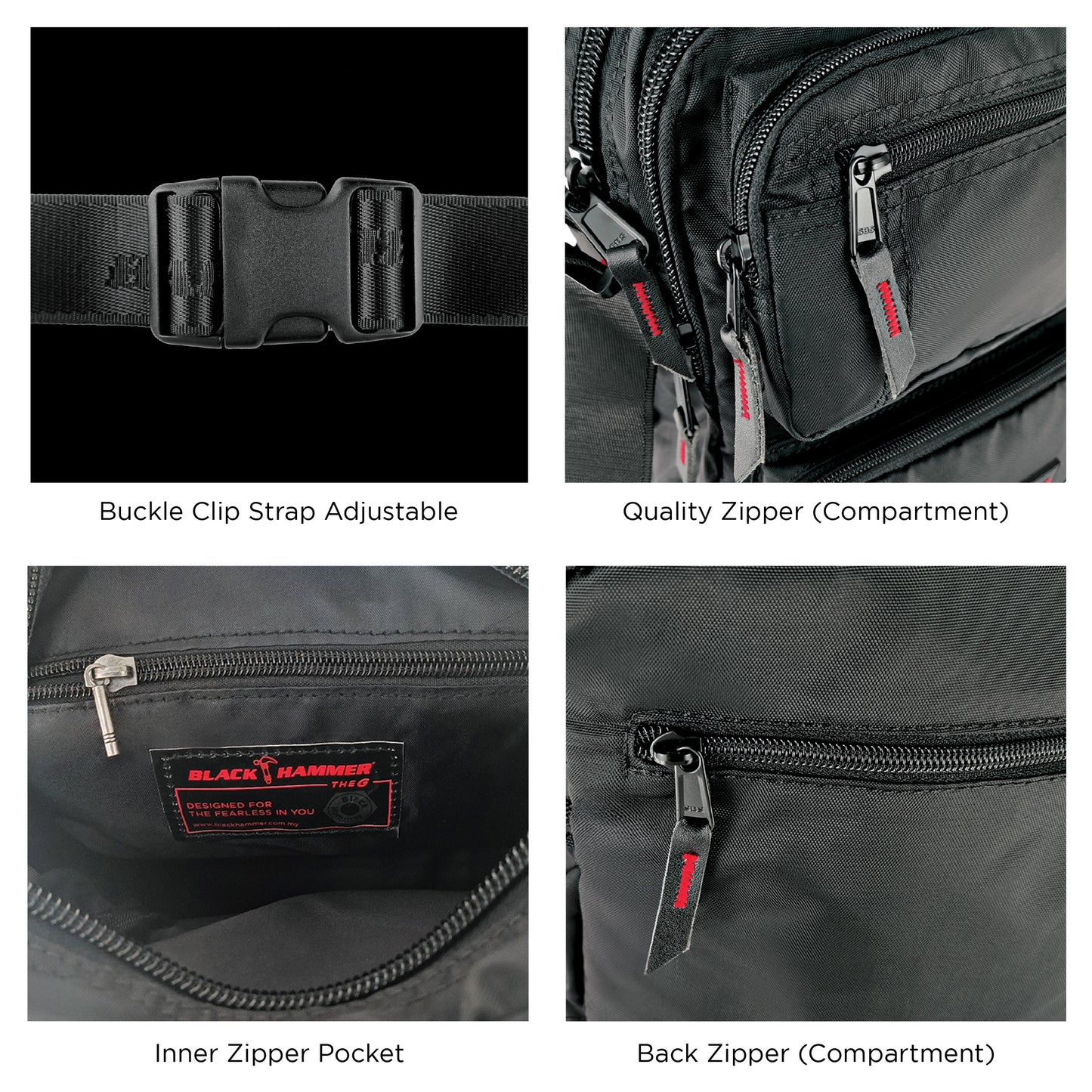Black Hammer Men Sling Bag D3007