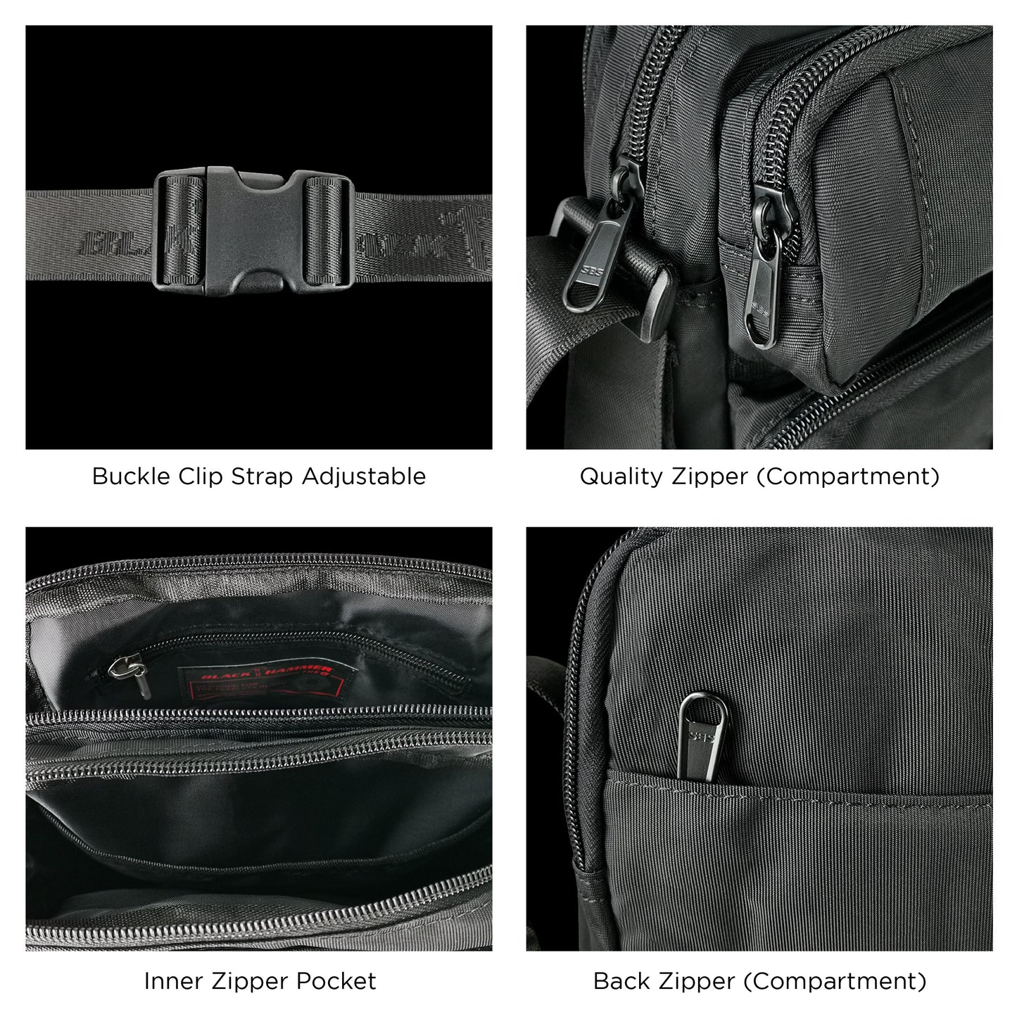 Black Hammer Men Sling Bag 8057