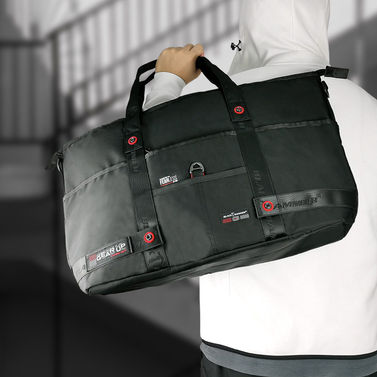Black Hammer Men Duffle Gym Bag 8077