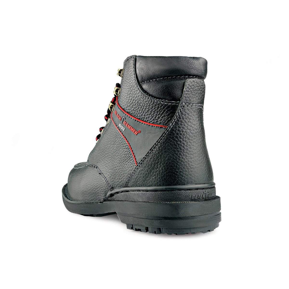 Black Hammer Men Mid Cut with Shoelace Safety Shoe BHS-26619 - BLACK SAFE OUTLET