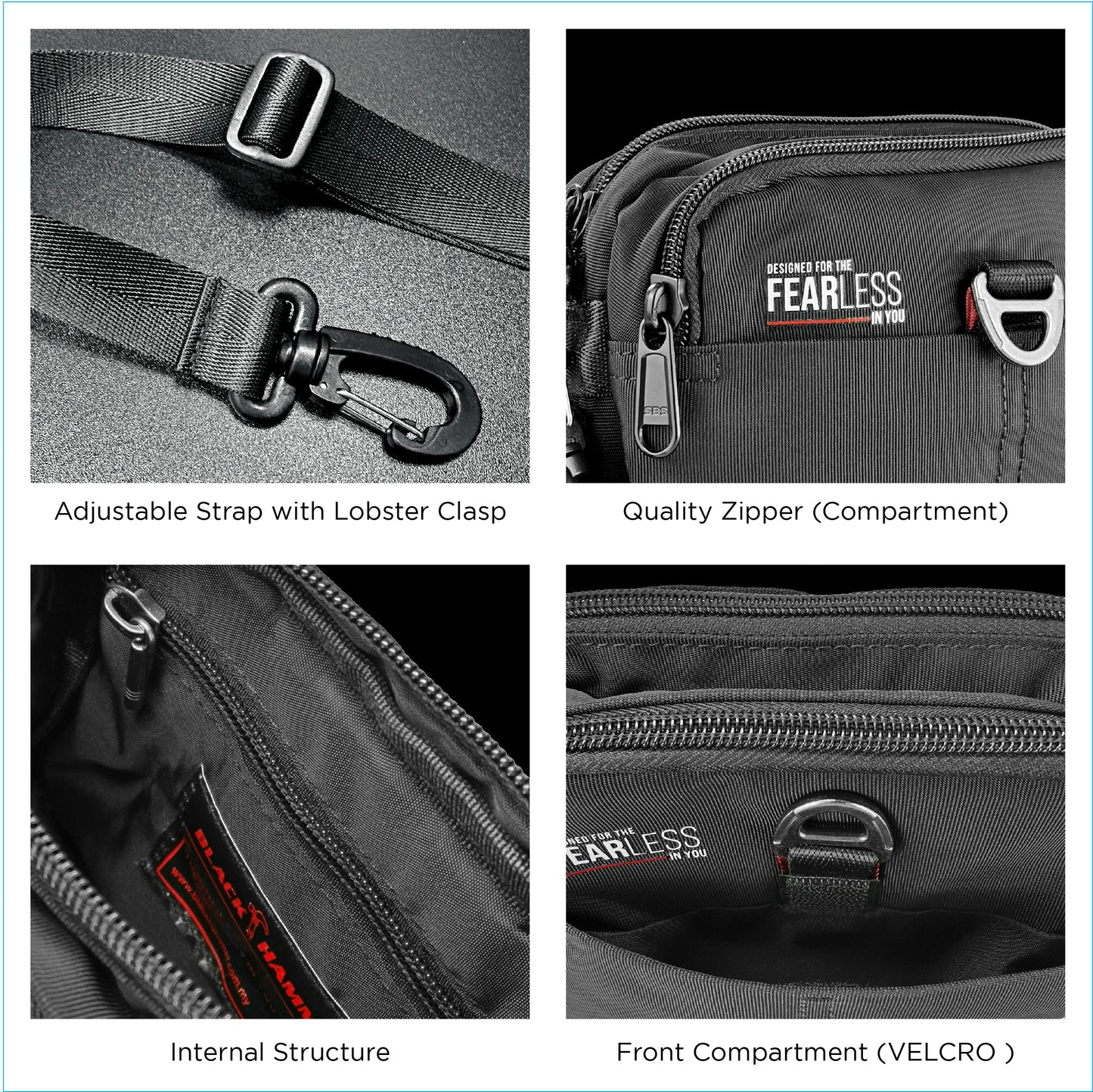 Black Hammer Men Waist Bag 8041