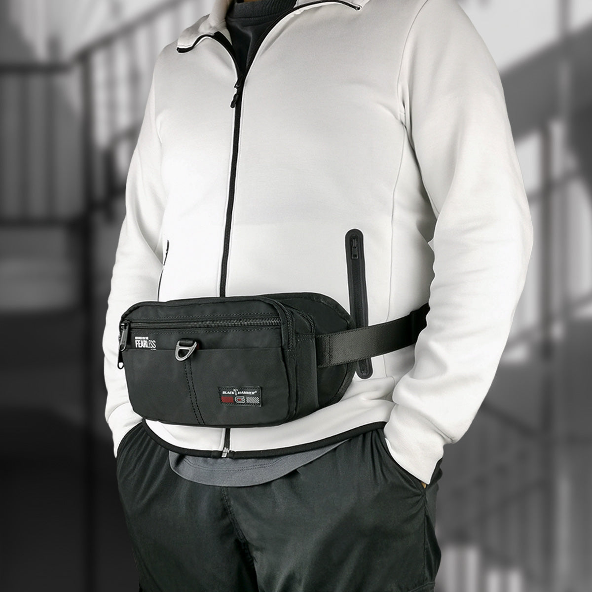 Black Hammer Men Waist Bag 8081