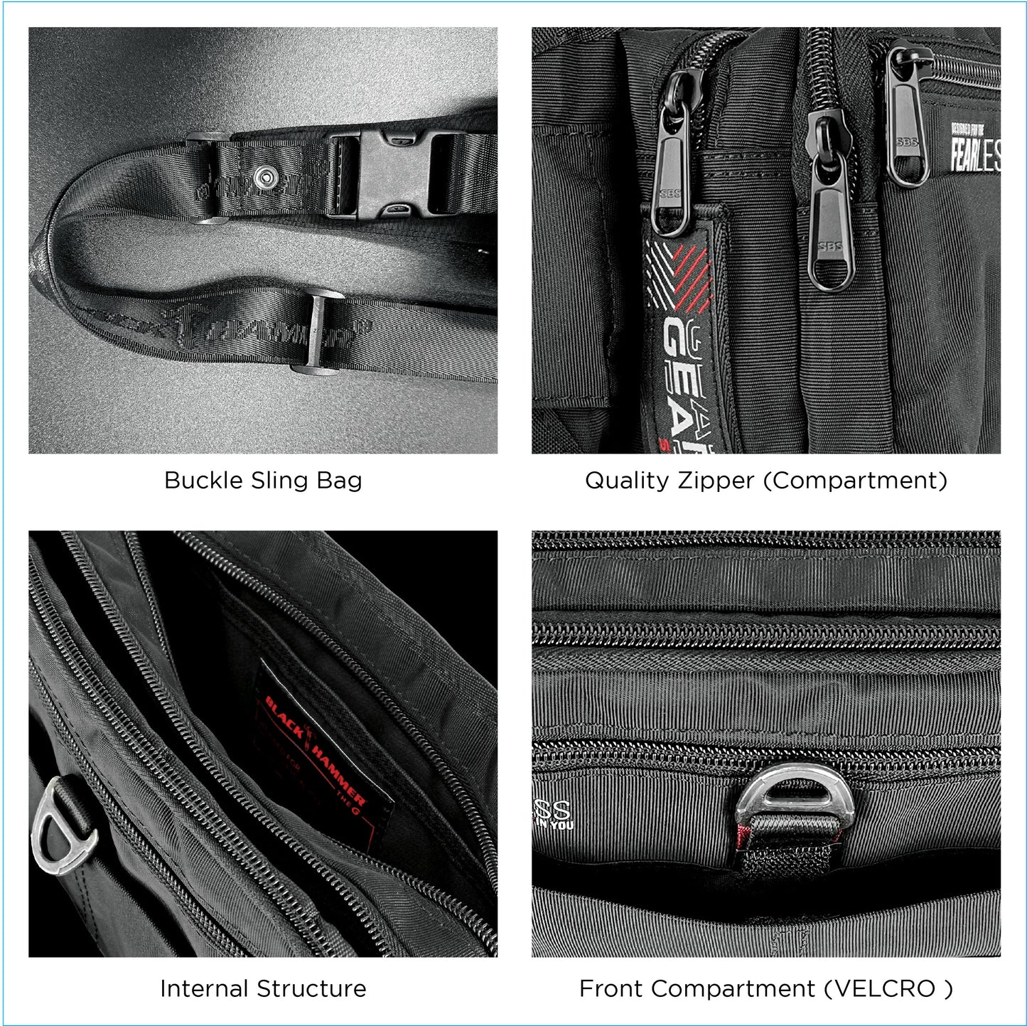 Black Hammer Men Waist Bag 8081