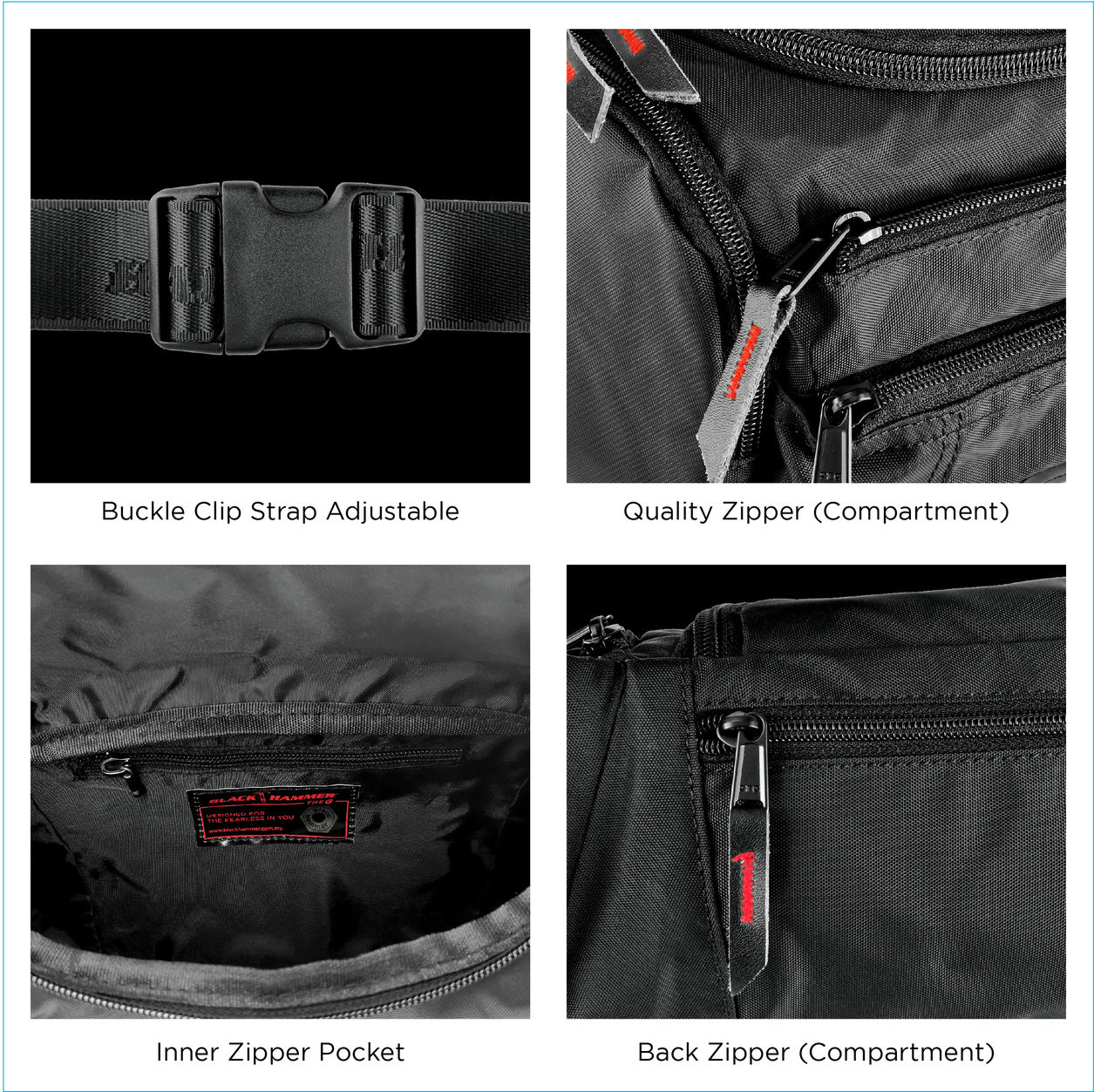 Black Hammer Men Waist Bag D3003