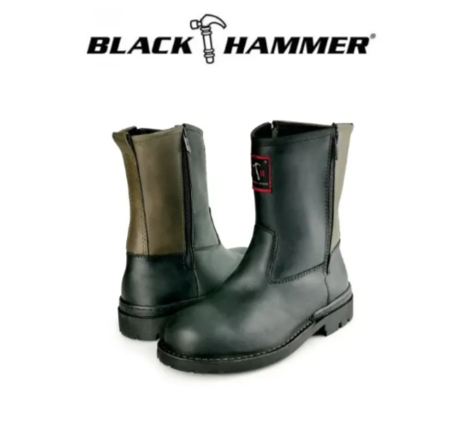 Black Hammer Men 4000 Series High Cut Safety Shoes BH4502 - BLACK SAFE OUTLET