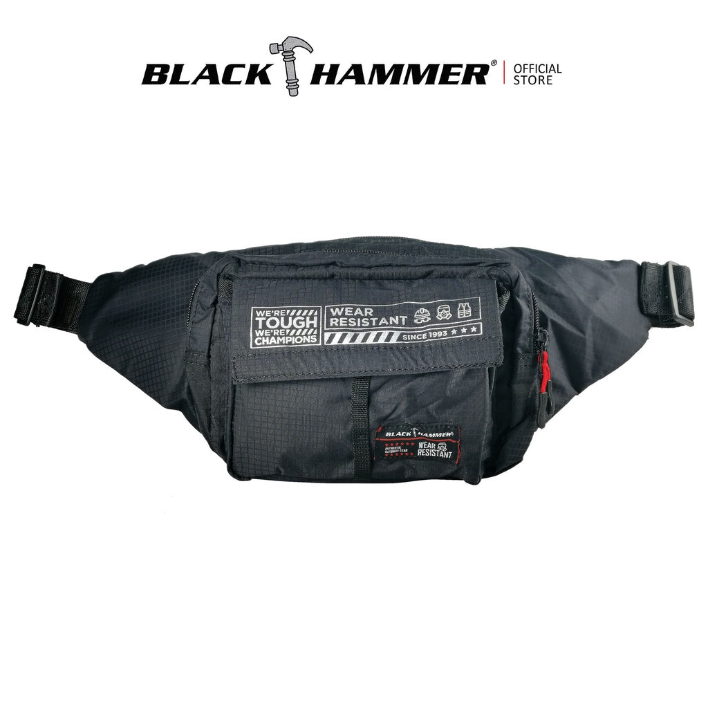 Black Hammer Water Resistant Waist Bag H562 - BLACK SAFE OUTLET
