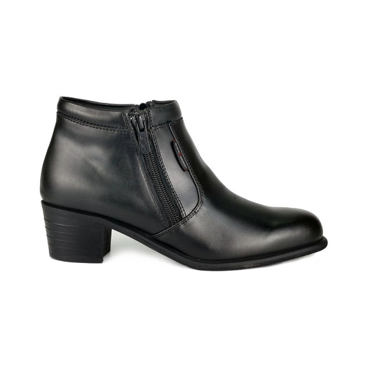 Black Hammer Women Formal Mid Cut with Double Zip Shoes BH3853-TY - BLACK SAFE OUTLET