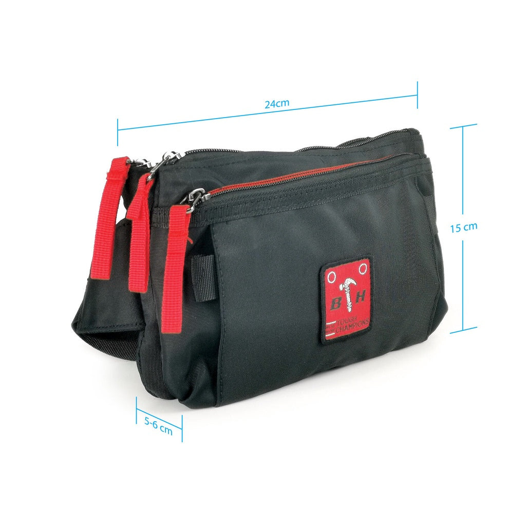 Black Hammer Men Waist Bag RG012 - BLACK SAFE OUTLET