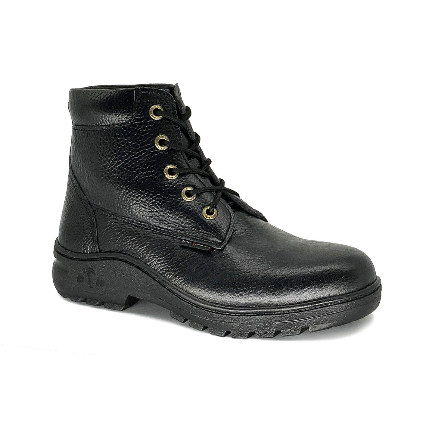 Black Hammer 2000 Series Mid Cut Safety Shoes BH2332- All Black & Lace Up Men Safety Shoes - BLACK SAFE OUTLET
