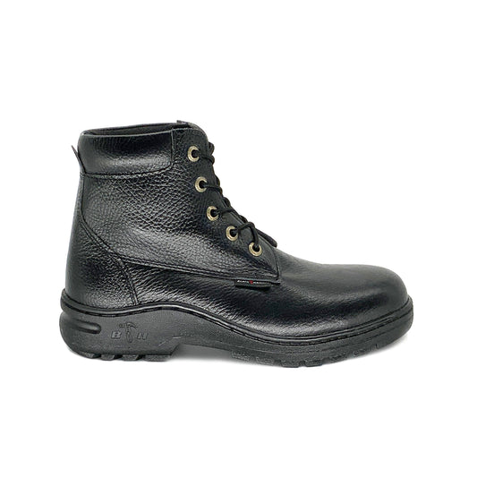 Black Hammer 2000 Series Mid Cut Safety Shoes BH2332- All Black & Lace Up Men Safety Shoes - BLACK SAFE OUTLET