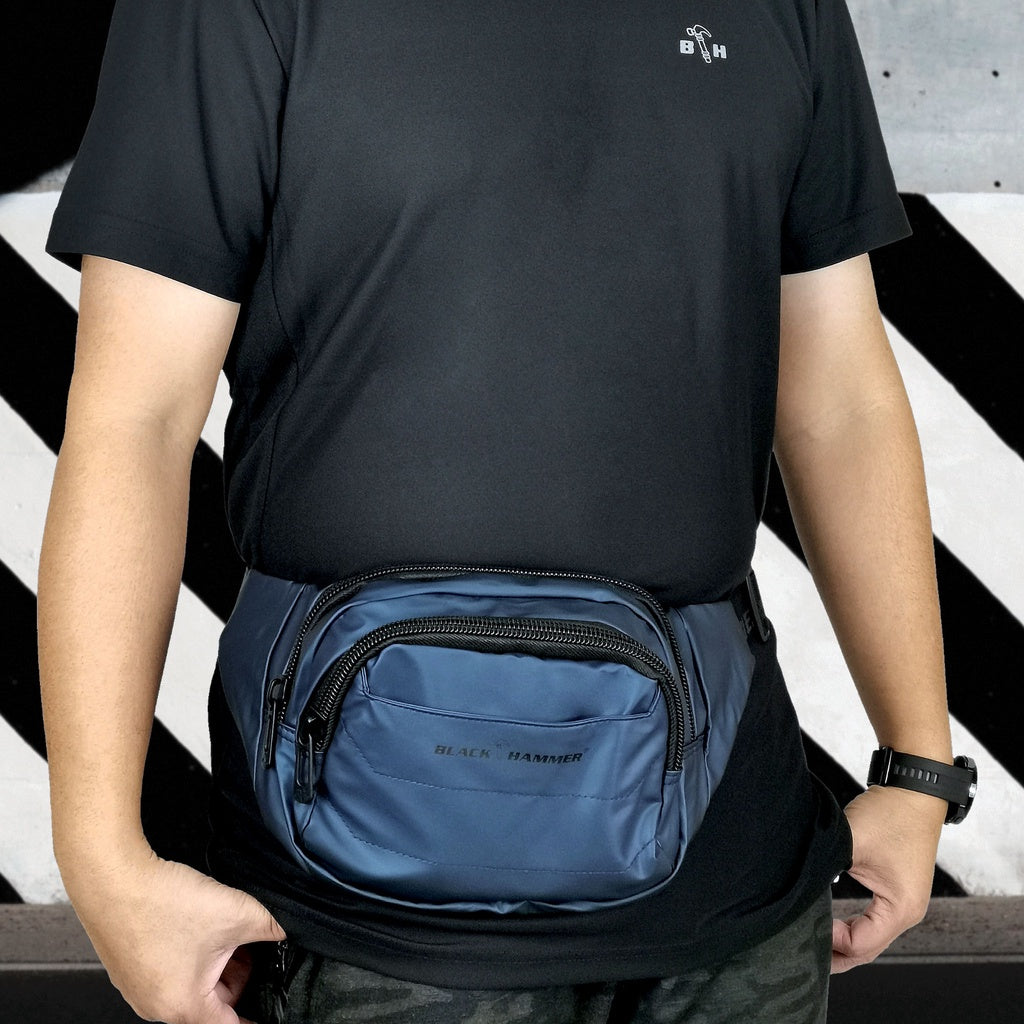 Black Hammer Water Resistant Waist Bag RG004 - BLACK SAFE OUTLET