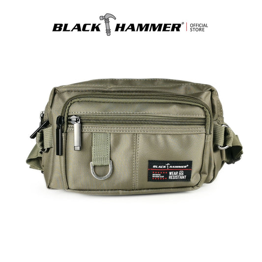 Black Hammer Water Resistant Waist Bag H2029 - BLACK SAFE OUTLET