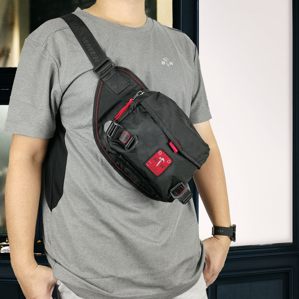 Black Hammer Men Waist Bag RG013 - BLACK SAFE OUTLET