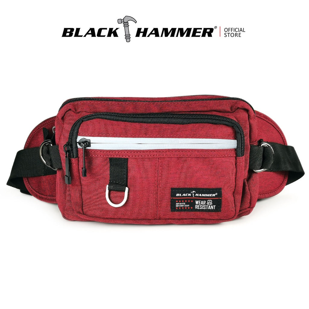 Black Hammer Water Resistant Waist Bag H2062 - BLACK SAFE OUTLET