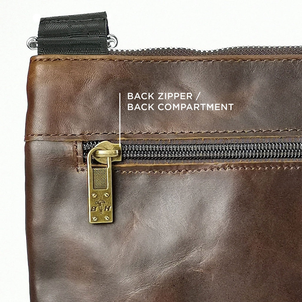 Black Hammer Men Genuine Leather Sling Bag RG301 - BLACK SAFE OUTLET