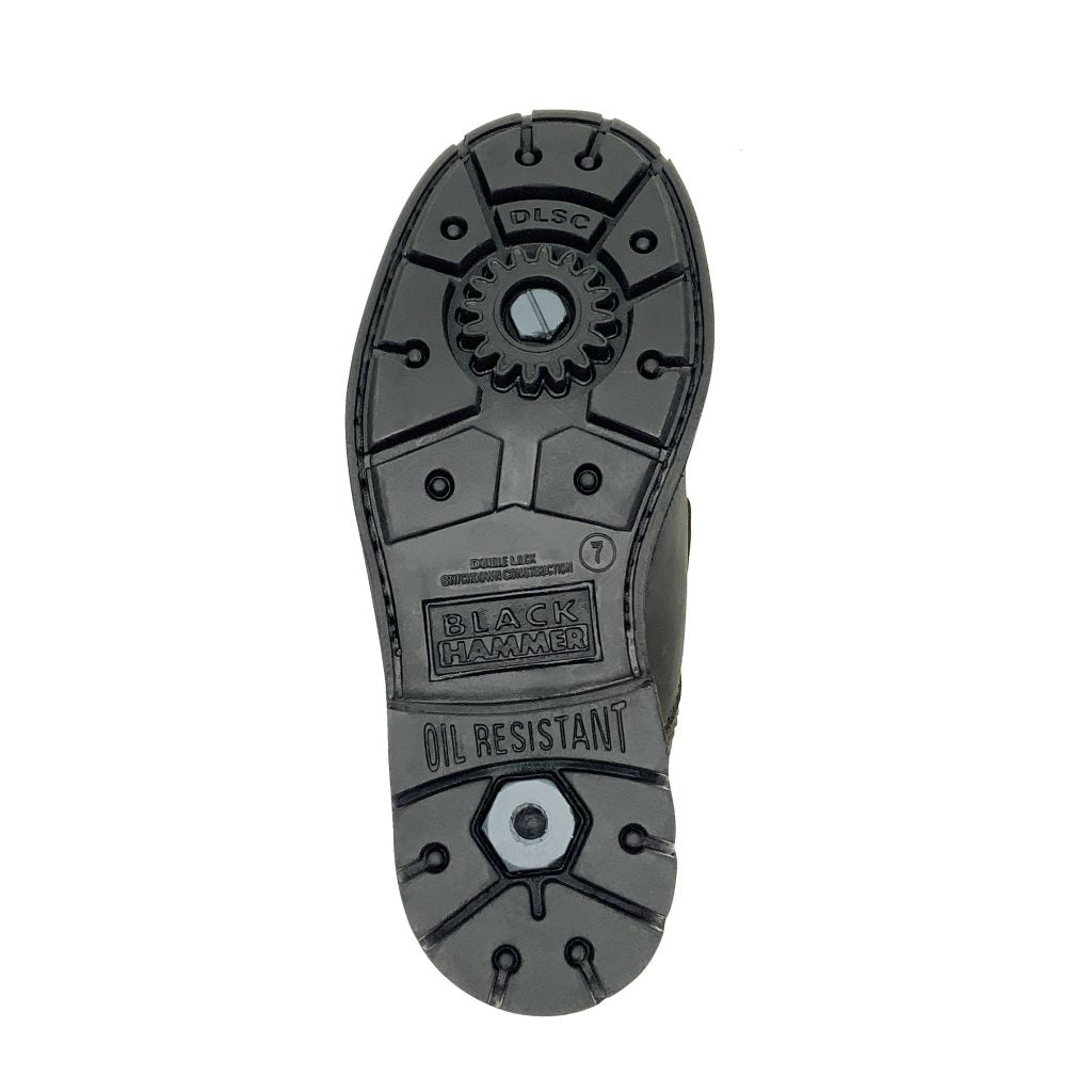 Black Hammer Men 4000 Series Mid Cut Safety Shoes BH4654 - BLACK SAFE OUTLET