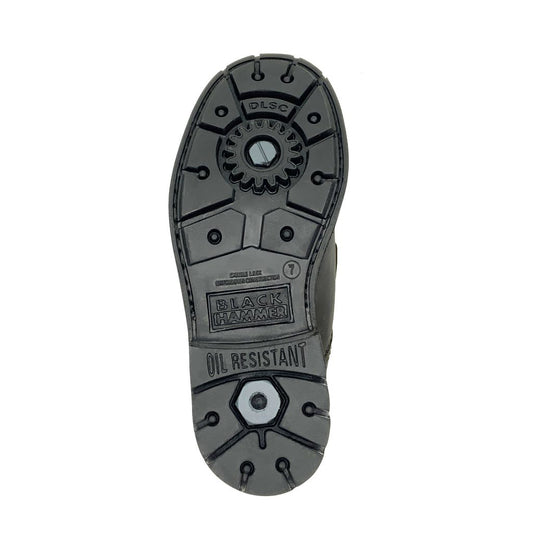 Black Hammer Men 4000 Series Mid Cut Safety Shoes BH4701 - BLACK SAFE OUTLET