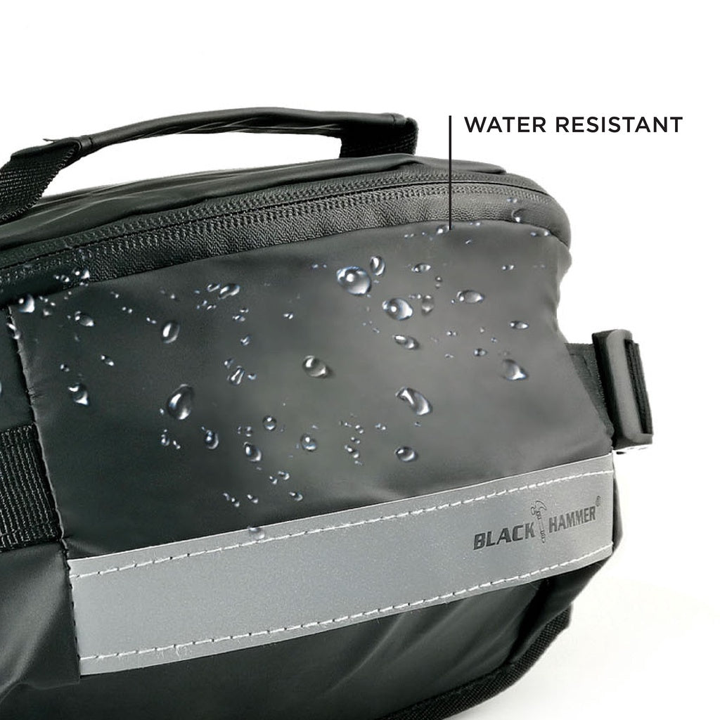 Black Hammer Men Water Resistant Waist Bag RG014 - BLACK SAFE OUTLET