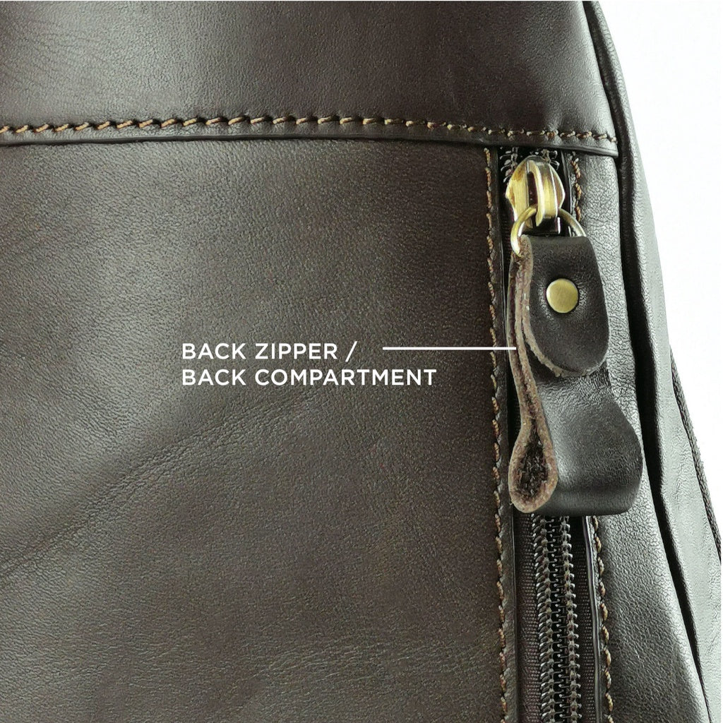 Black Hammer Men Genuine Leather Chest Bag H15609A - BLACK SAFE OUTLET