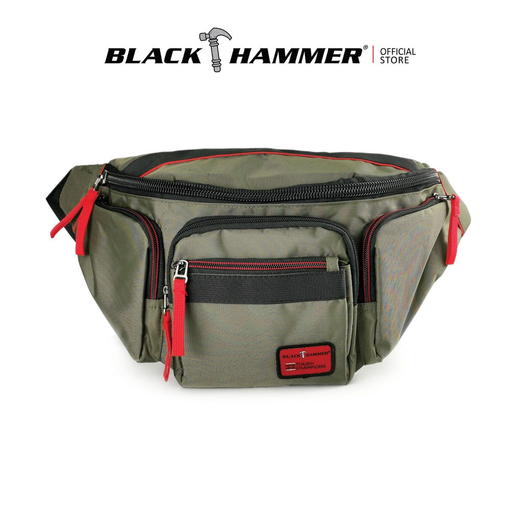 Black Hammer Men Waist Bag RG010 - BLACK SAFE OUTLET