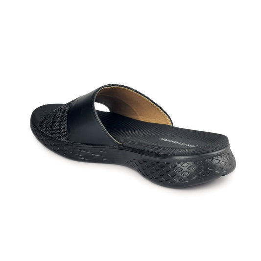Jo& Women Comfort Slip On Sandals J1803/152-WK - BLACK SAFE OUTLET