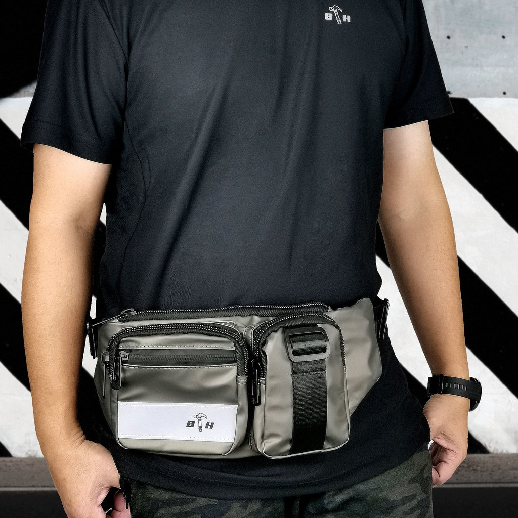 Black Hammer Water Resistant Waist Bag RG005 - BLACK SAFE OUTLET