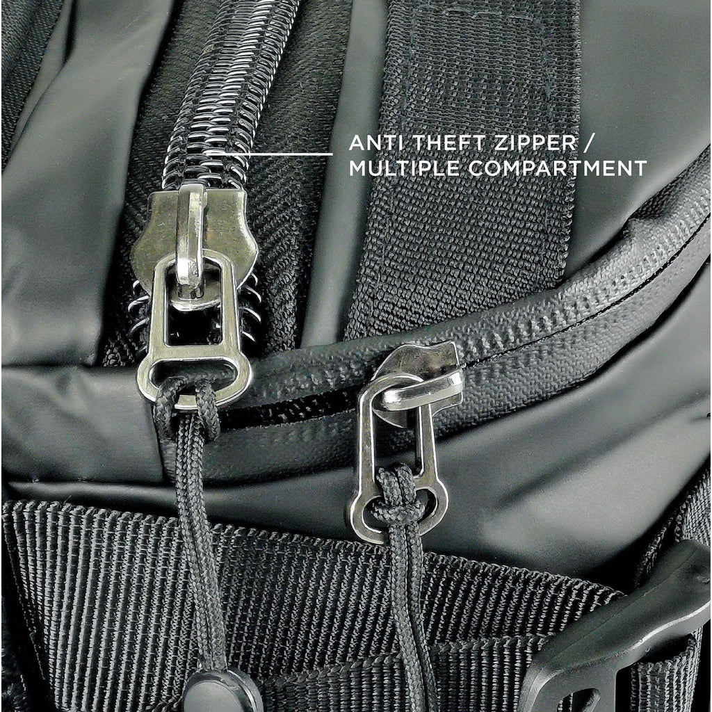 Black Hammer Men Water Resistant Waist Bag RG014 - BLACK SAFE OUTLET