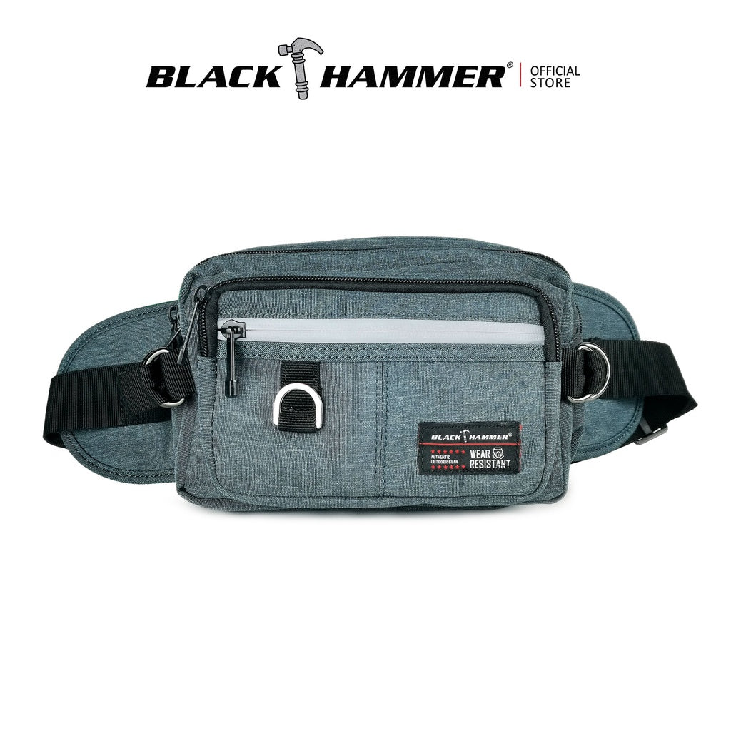 Black Hammer Water Resistant Waist Bag H2062 - BLACK SAFE OUTLET