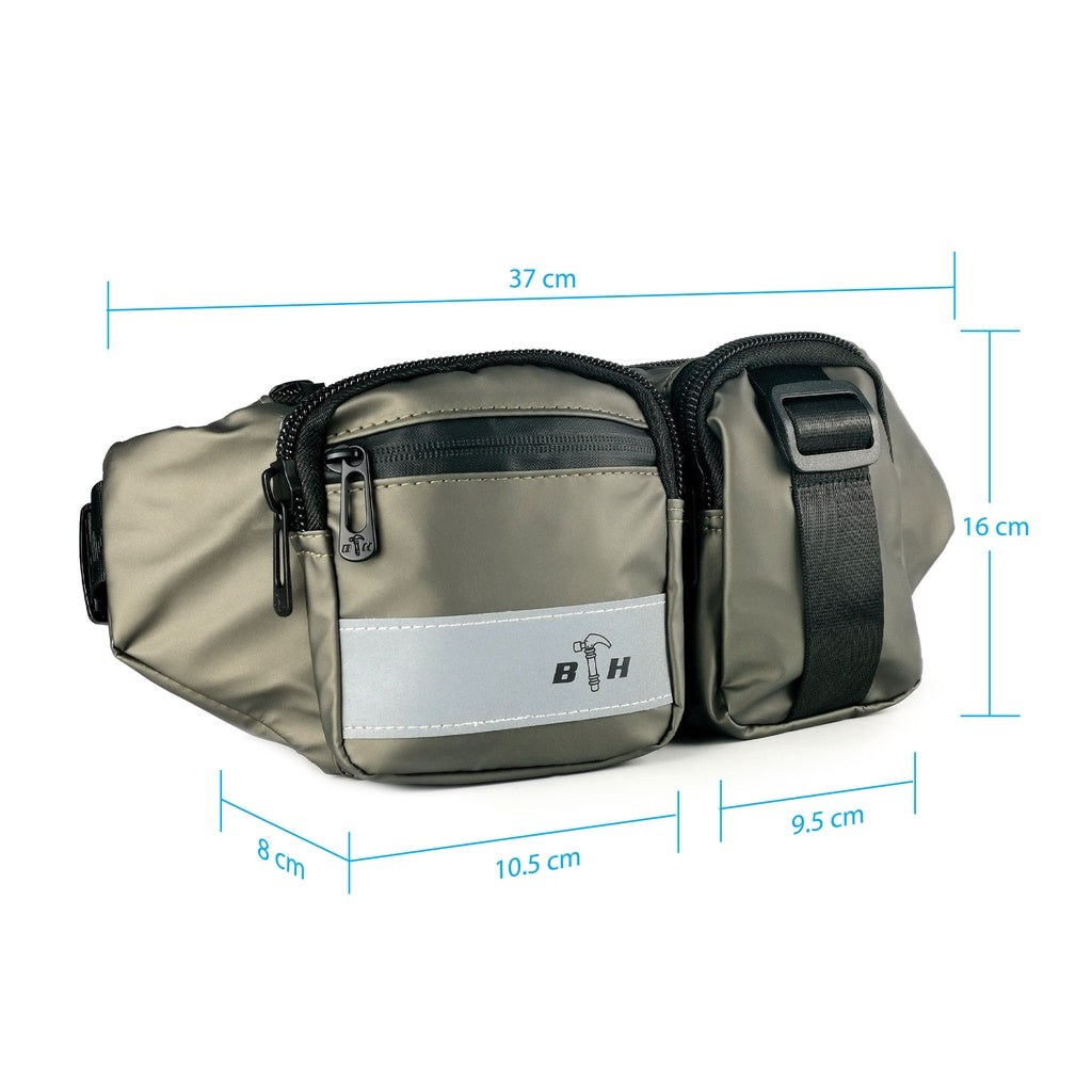 Black Hammer Water Resistant Waist Bag RG005 - BLACK SAFE OUTLET
