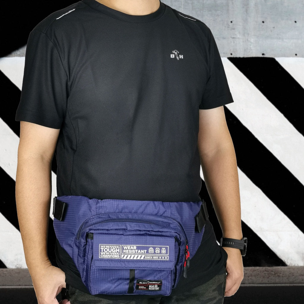 Black Hammer Water Resistant Waist Bag H562 - BLACK SAFE OUTLET