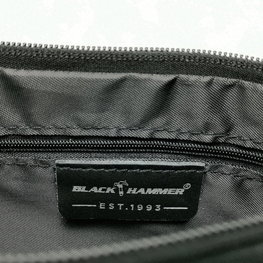 Black Hammer Men Genuine Leather Waist Bag RG9806 - BLACK SAFE OUTLET