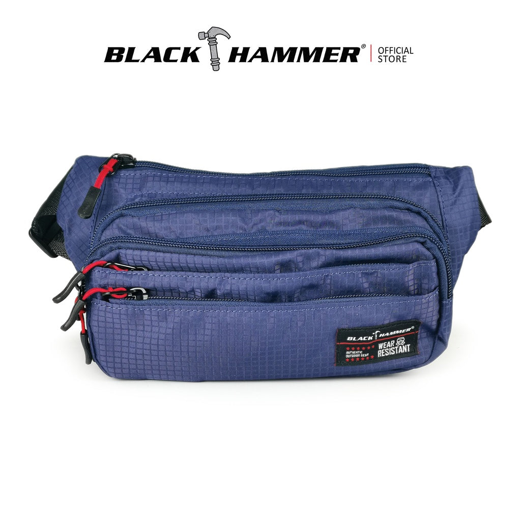 Black Hammer Water Resistant Waist Bag H7031 - BLACK SAFE OUTLET