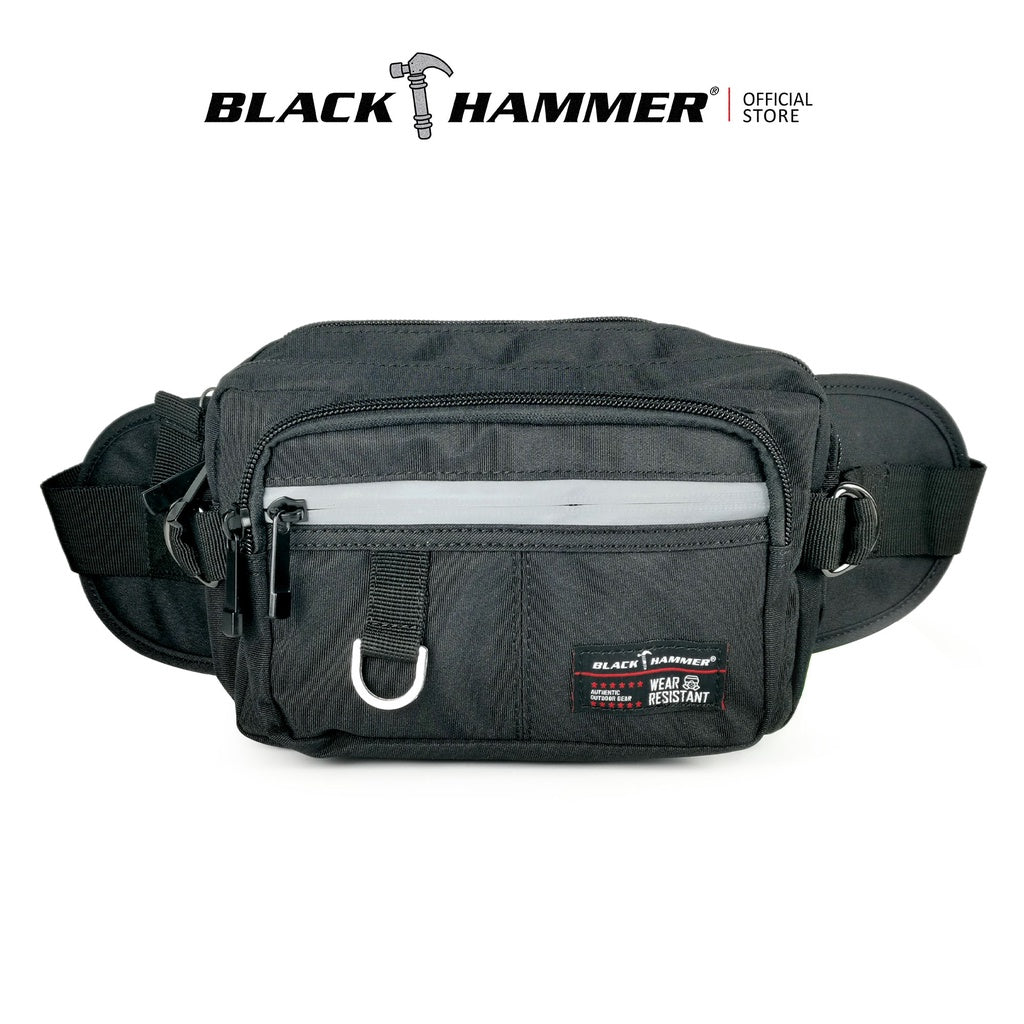 Black Hammer Water Resistant Waist Bag H2062 - BLACK SAFE OUTLET