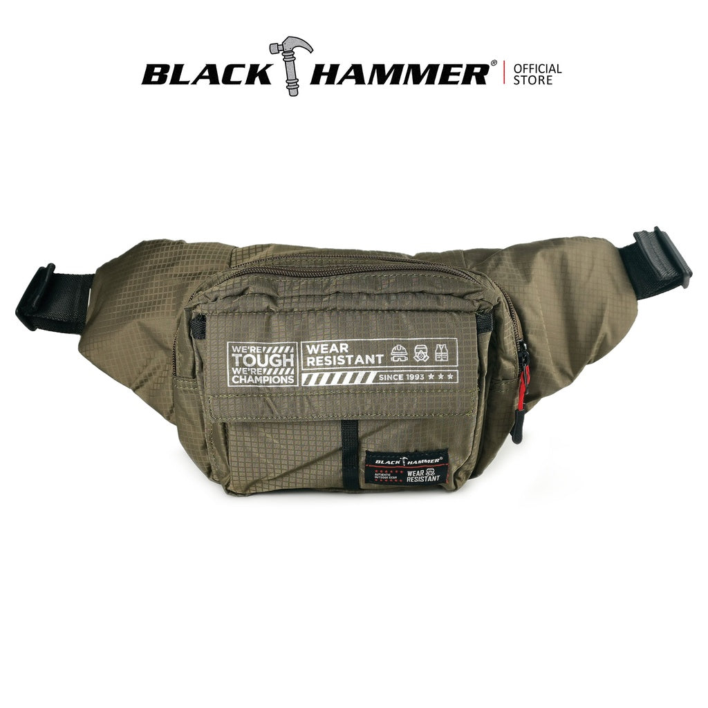 Black Hammer Water Resistant Waist Bag H562 - BLACK SAFE OUTLET