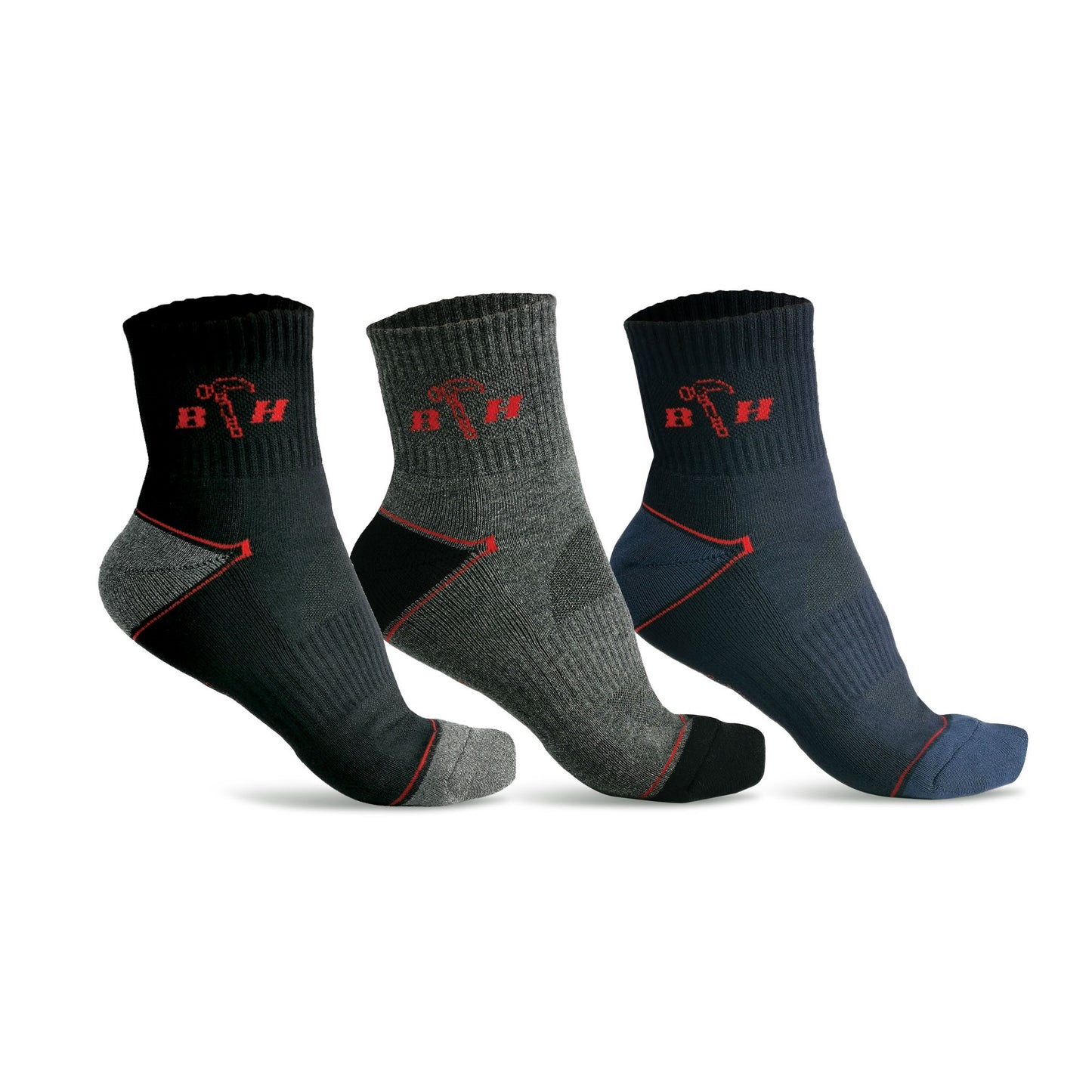 ST00212 Half Terry Heavy Duty Socks - BLACK SAFE OUTLET
