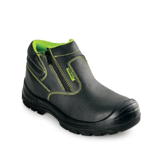 TOETECT | TOE-SR1003 Men Mid Cut Double Zip Safety Shoes - BLACK SAFE OUTLET