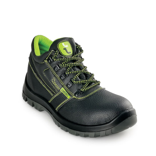 TOETECT | TOE-SR1004 Men Mid Cut Lace-up Safety Shoes - BLACK SAFE OUTLET