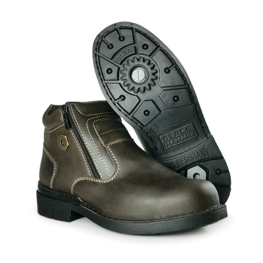 Black Hammer Men 4000 Series Mid Cut Safety Shoes BH 4891 - BLACK SAFE OUTLET