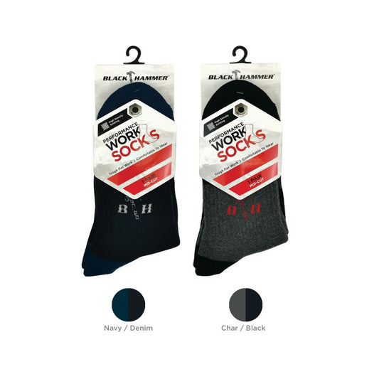 Black Hammer Heavy Duty Men Socks ST00206 - BLACK SAFE OUTLET