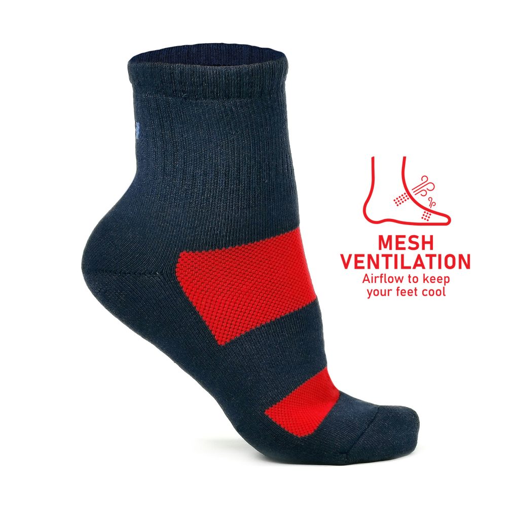 ST00215 Full Terry 1/2 Length Socks - BLACK SAFE OUTLET
