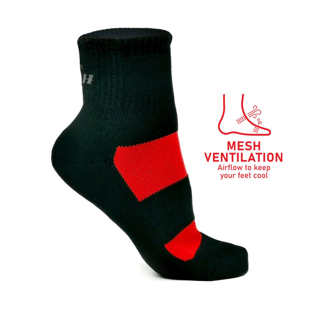 ST00215 Full Terry 1/2 Length Socks - BLACK SAFE OUTLET