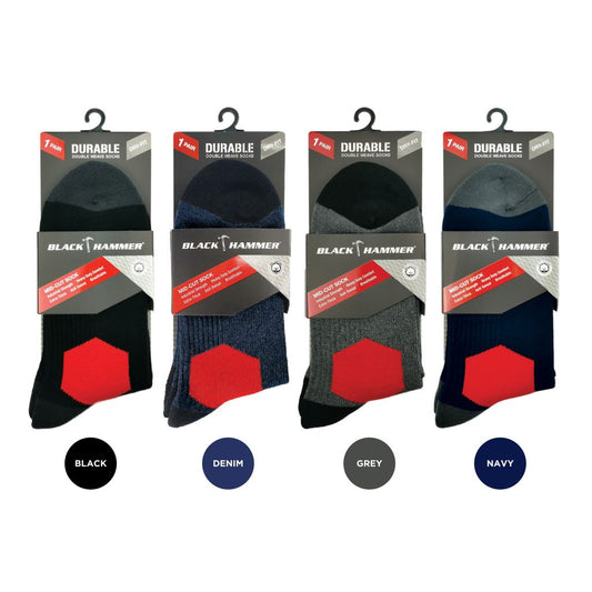 ST00216 Foot Bottom 3/4 Length Socks - BLACK SAFE OUTLET