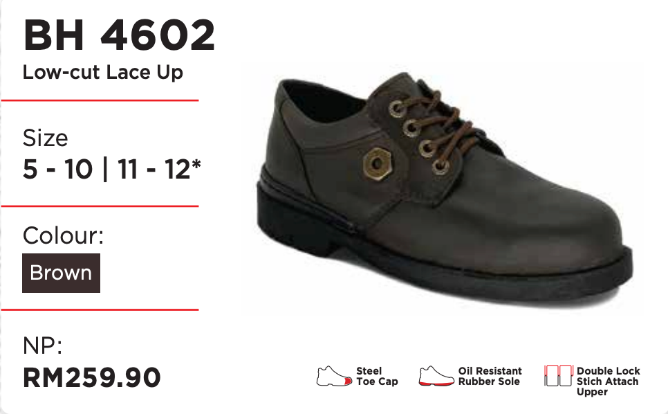 Black Hammer Men 4000 Series Low Cut Safety Shoes BH4602 (Without Midsole) - BLACK SAFE OUTLET