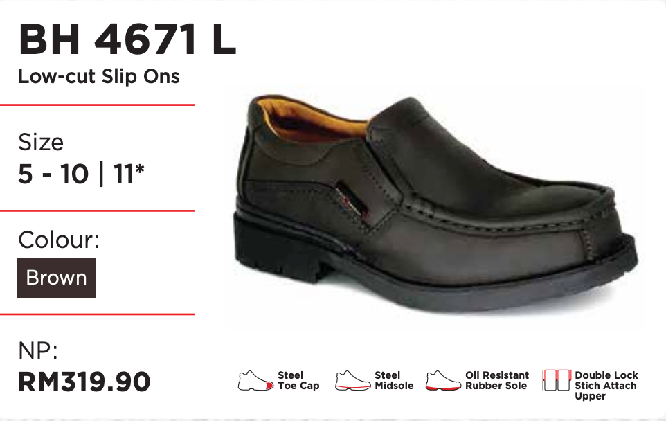 Black Hammer Men 4000 Series Low Cut Safety Shoes BH4671(L) - BLACK SAFE OUTLET