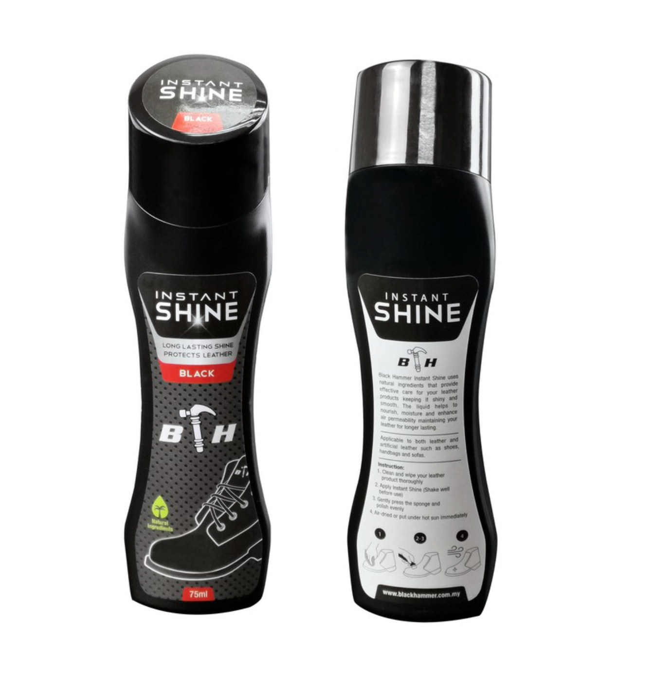 Black Hammer Instant Shine Shoeshine 75ml - BLACK SAFE OUTLET