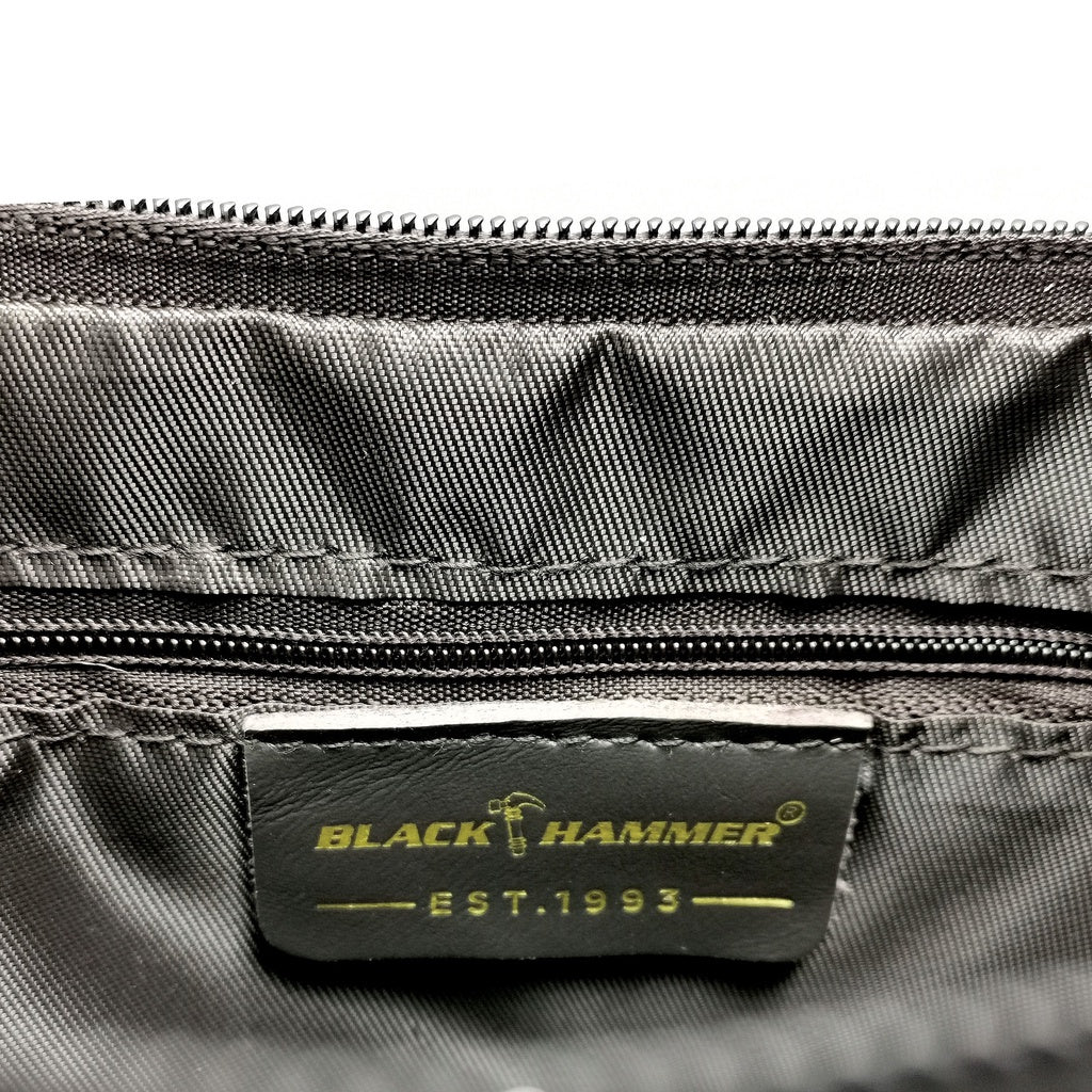 Black Hammer Men Genuine Leather Waist Bag RG9803 - BLACK SAFE OUTLET