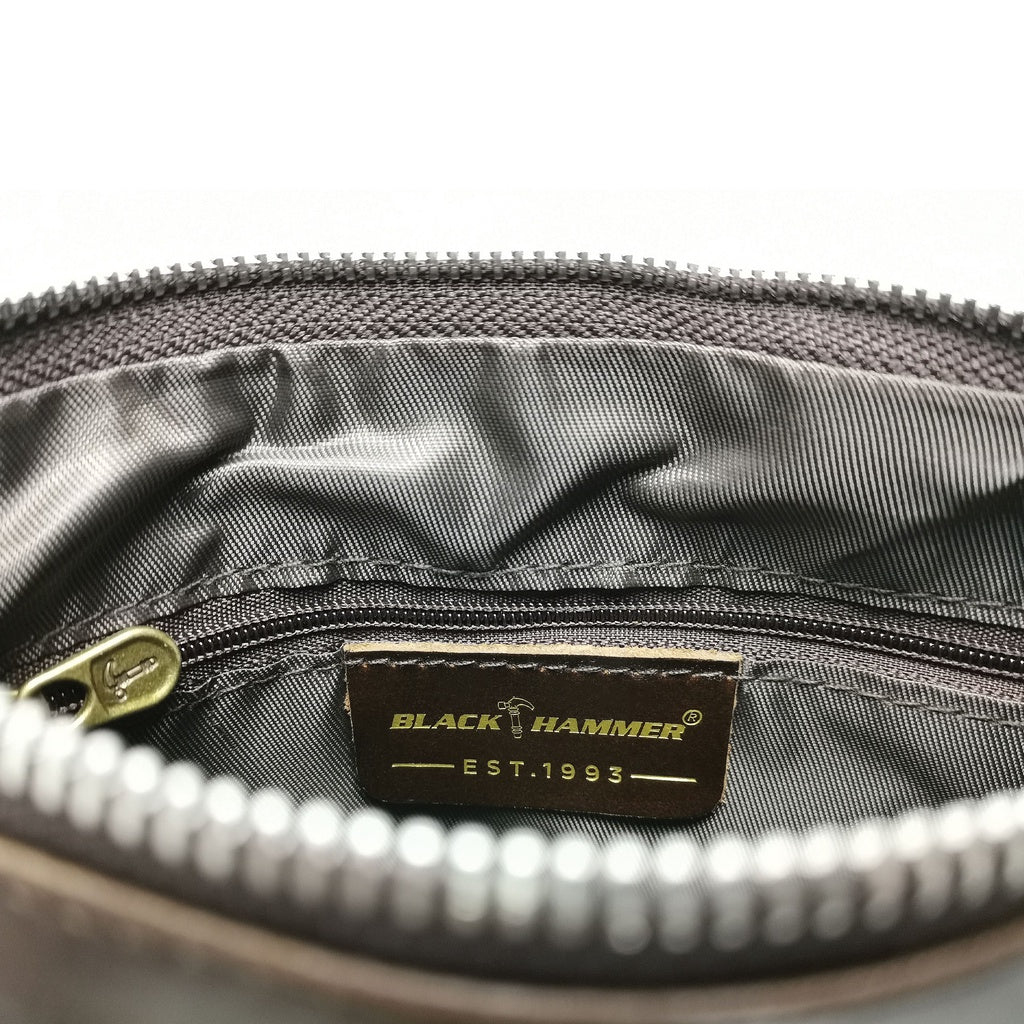 Black Hammer Men Genuine Leather Sling Bag RG301 - BLACK SAFE OUTLET