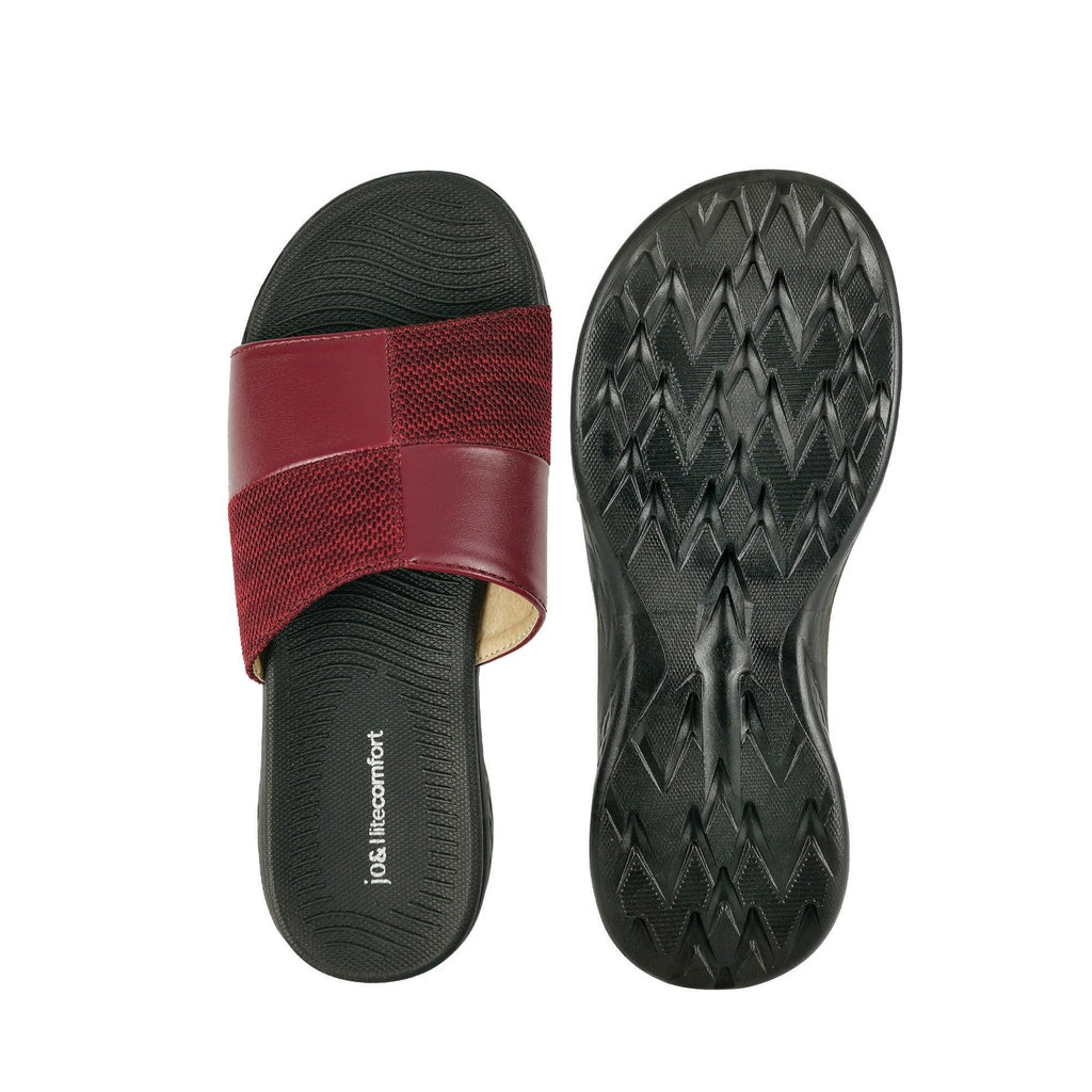 Jo& Women Comfort Slip On Sandals J1803/152-WK - BLACK SAFE OUTLET